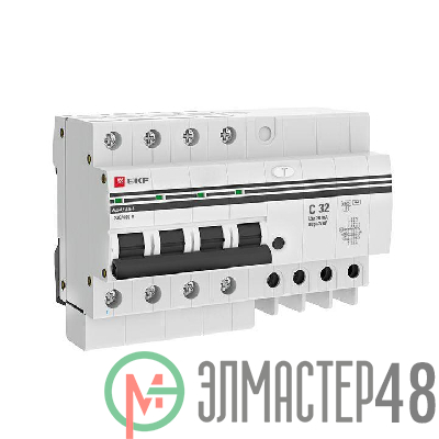 Выключатель авт. диф. тока 4п 7.5мод. C 32А 30мА тип AC 4.5кА АД-4 PROxima EKF DA4-32-30-pro