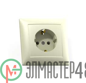 Розетка 1-м СП Селена РС16-370 с заземл. сл. кость Кунцево 8146