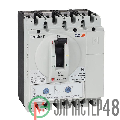 Выключатель автоматический OptiMat T125L TM 50A 4P КЭАЗ 355747
