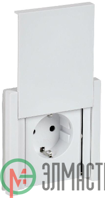 Розетка СП FORTE&PIANO 16А IP44 FP221 с заземл. защ. шторки с крышкой винт. крепл. бел. IEK FP-R16-16-44-K01