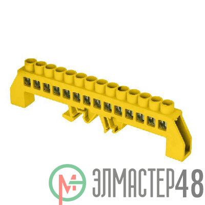 Шина нулевая PE 8х12 14 отвер. латунь желт. нейлоновый корпус комбинированный PROxima EKF sn0-125-14-dpe