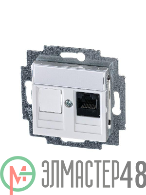 Розетка информационная Levit RJ45 кат. 5e и заглушка бел. ABB 2CHH295117A6003