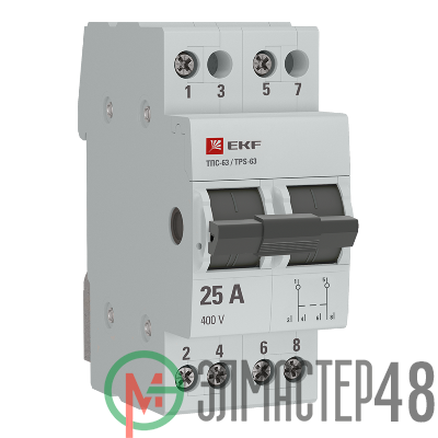 Переключатель трехпозиционный ТПС-63 2P 25А PROxima EKF TPS225