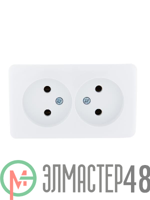 Розетка 2-м ОП VIOLA без заземл. бел. LEZARD 751-0200-128