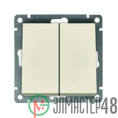 Выключатель 2-кл. СП Афина 10А IP20 механизм сл. кость (ivory) Universal A0023-I