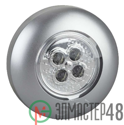 Фонарь SB-503 пушлайт "Аврора" 4xLED 3xAAA серебр. ЭРА Б0029183