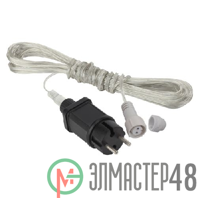 Трансформатор для подключения низковольтных гирлянд 220В-24В IP44 3м ЭРА Б0041911