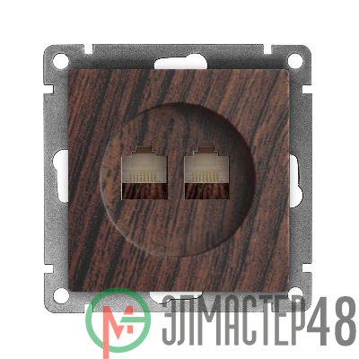 Розетка компьютерная 2-м СП Афина RJ45 кат.5E механизм венге Universal A1086-V
