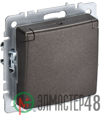 Розетка BRITE РСбш10-3-БрТБ 16А IP20 с заземл. защ. шторки с крышкой бронза IEK BR-R16-16-K45