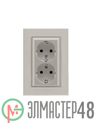 Розетка 2-я Karea LINE STAR с заземл. жемчуж. Makel 86100082