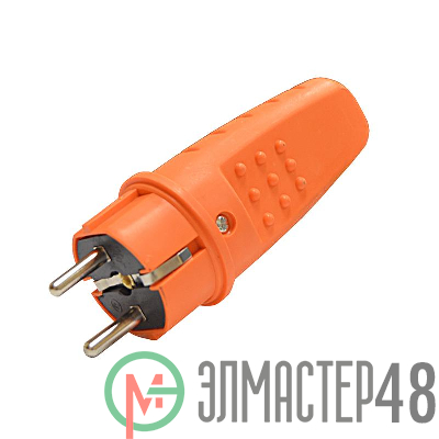 Вилка электрическая 1-м прямая каучук оранж. Universal 3031