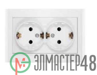 Розетка 2-м СП Бриллиант защ. шторки с заземл. бел. UNIVersal 7947540