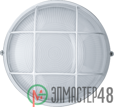 Светильник ЛОН 94 807 NBL-R2-100-E27/WH 1х100Вт E27 IP54 (аналог НПБ 1102 бел. круг с решеткой 100Вт) Navigator 94807