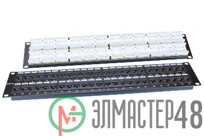Патч-панель PP3-19-48-8P8C-C5E-110D 19дюйм. 2U 48 порт. RJ45 кат. 5e Dual IDC ROHS черн. Hyperline 246100