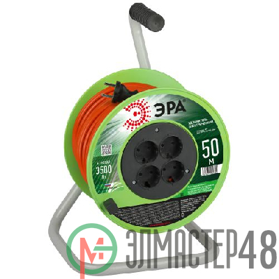 Удлинитель на катушке 4х50м без заземл. RP-4-2x1.5-50m ПВС 2х1.5 Эра Б0059784