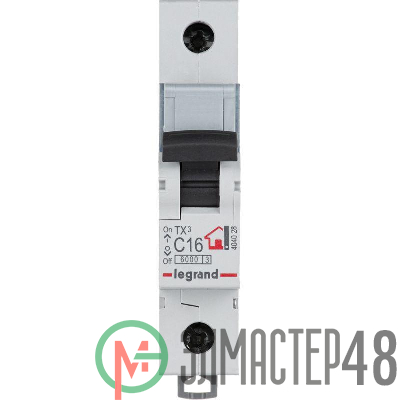 Выключатель автоматический модульный 1п C 16А 6кА TX3 6000 1мод. 230/400В Leg 404028