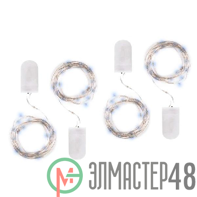 Гирлянда DC-G05-20WS4 20LED 2xCR2032 (в компл.) бел. (уп.4шт) ФАZА 5048072
