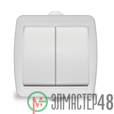 Выключатель 2-кл. ОП Клио 10А IP44 бел. Universal К2223