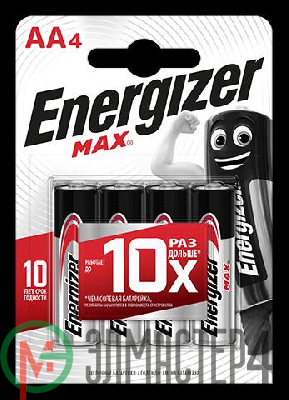 Элемент питания алкалиновый MAX LR6/316 BL4 (4/96/18816) (блист.4шт) Energizer E300157104