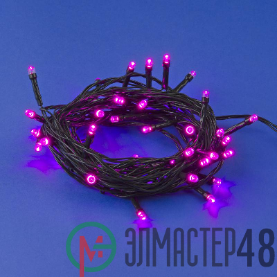 Гирлянда LED ULD-S0500-050/DGA PINK IP20 5м 50 диодов роз. свет провод зел. Uniel UL-00007306
