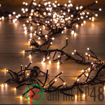 Гирлянда "Кластер" 3м 288LED тепл. бел. провод темн.-зел. IP20 Neon-Night 303-626