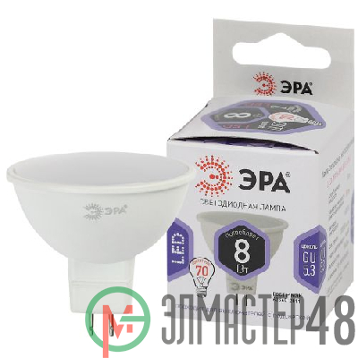 Лампа светодиодная LED MR16-8W-860-GU5.3 MR16 8Вт софит GU5.3 холод. бел. ЭРА Б0049071