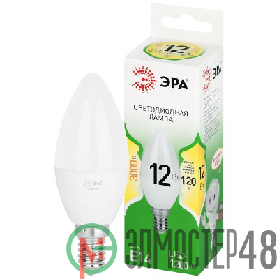 Лампа светодиодная GREEN LINE B35-12W-830-E14 GL 12Вт свеча 3000К свет тепл. E14 Эра Б0067089
