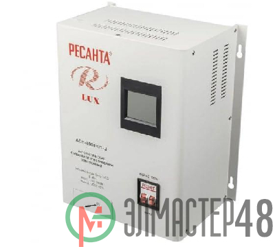 Стабилизатор напряжения АСН-8000Н/1-Ц 1ф 8кВт IP20 релейный Ресанта 63/6/17