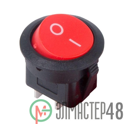 Выключатель клавишный круглый 250В 6А (2с) ON-OFF красн. (RWB-213 SC-214 MRS-102-8) Rexant 36-2560
