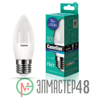 Лампа светодиодная LED12-C35/865/E27 12Вт 220В Camelion 13692