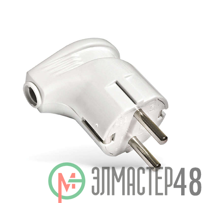 Вилка электрич. с заземл. угл. бел. 16А 250В (еврослот) UNIVersal А105