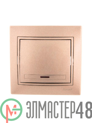 Выключатель 1-кл. СП Мира 10А IP20 с подсветкой свет. корич. перламутр LEZARD 701-3131-111