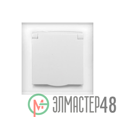 Розетка 1-м СП Бриллиант с защ. крышкой с заземл. бел. UNIVersal 7947649