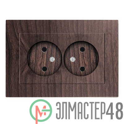 Розетка 2-м СП Афина 16А IP20 без заземл. в сборе венге Universal A0102-V
