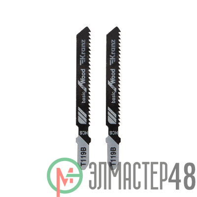 Пилка для электролобзика по дереву T119B 76мм 12 зубьев на дюйм 4-30мм (уп.2шт) Kranz KR-92-0310