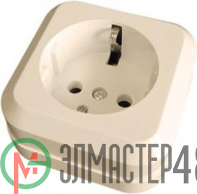 Розетка 1-м ОП 16А IP20 квадратная с заземл. крем Makel 45208