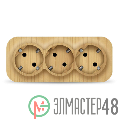 Розетка 3-м ОП 16А IP20 с заземл. сосна IONICH 1440