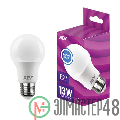 Лампа светодиодная LED-A65-E27-13Вт-4000K 13Вт грушевидная 4000К нейтр. бел. E27 1000лм 180-240В REV 32268 9