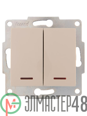 Механизм выключателя 2-кл. 1п СП Karina 10А IP20 с подсветкой крем. LEZARD 707-0388-112