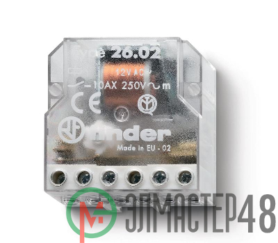 Реле шаговое электромеханич. 2NO 10А 2 состояния AgNi 230В AC монтаж в коробке IP20 FINDER 260282300000