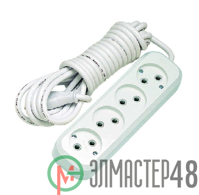 Удлинитель 4х10м без заземл. 10А IP20 Makel MGP148