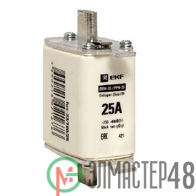 Вставка плавкая ППН-33 160/25А габарит 00 PROxima EKF fus-33/160/25