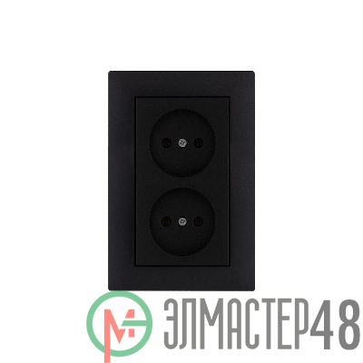 Розетка 2-я Karea RIZZ STAR без заземл. чер. Makel 88054017