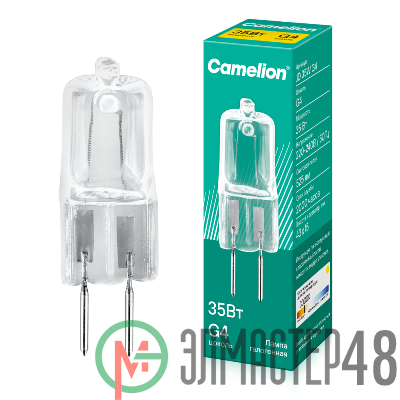 Лампа галогенная JD 35Вт капсула g4 2850К 240В Camelion 10406