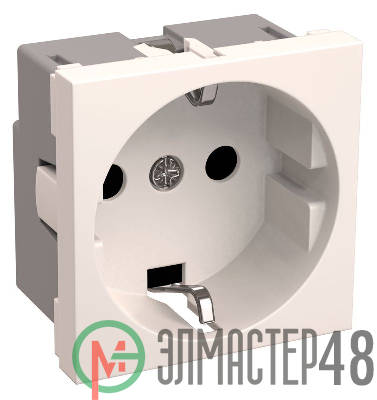 Розетка 1-м Праймер 2мод. 45х45 РКС-20-30-П с заземл. бел. ИЭК CKK-40D-RSZB2-K01-K