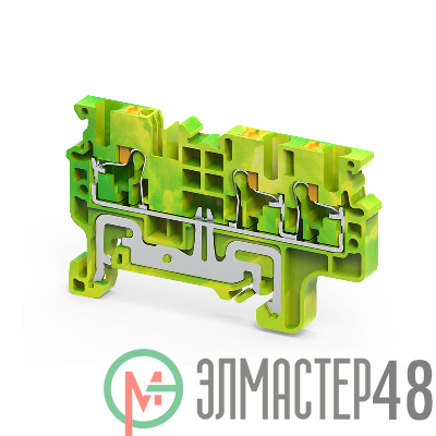 Клемма заземляющая push-in OptiClip CPG-2.5-TRIPLET-PE-I-(0.2-2.5)-PEN КЭАЗ 331857
