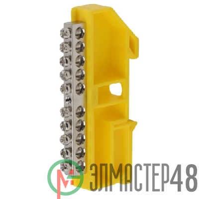 Шина PE "земля" на на DIN-изол. ШНИ-6х9-10 никелированная Д желт. NO-222-92-1 ЭРА Б0044141