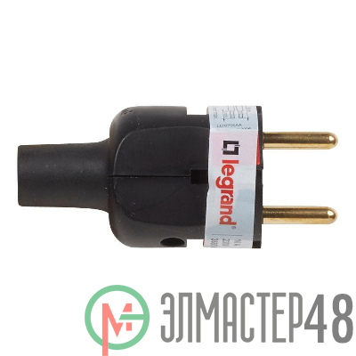 Вилка электрич. каб. Helium 16А 2K плоская черн. Leg 050181