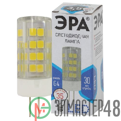 Лампа светодиодная JC-3.5w-220V-corn ceramics-840-G4 280лм ЭРА Б0027856