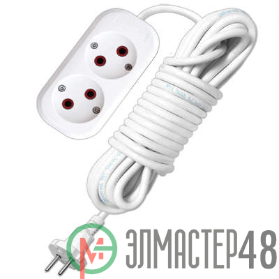 Удлинитель 2х2м без заземл. 6А IP20 У6-011М ПВС 2х0.75 UNIVersal 011М-02